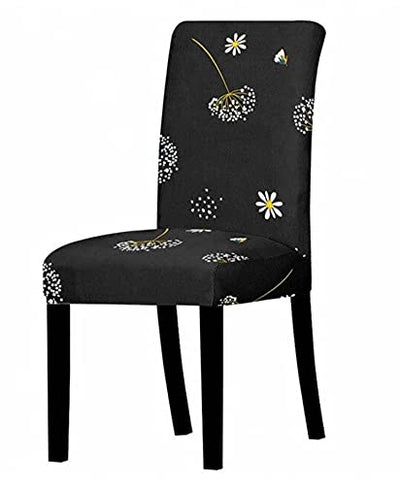 Chair Cover Stretch, Removable, Washable (Black, Pack of 1)