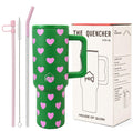 1200ML Stainless Steel Tumbler with Handle & Lid, 2 Straws