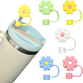5PCS Silicone Straw Covers Cap Reusable Straws Tips Lids (Multicolor) (Tumbler Not Included)