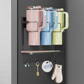 Magnetic Tumbler Organizer for 40 oz Water Bottle Holder with 4 Hooks (Black)