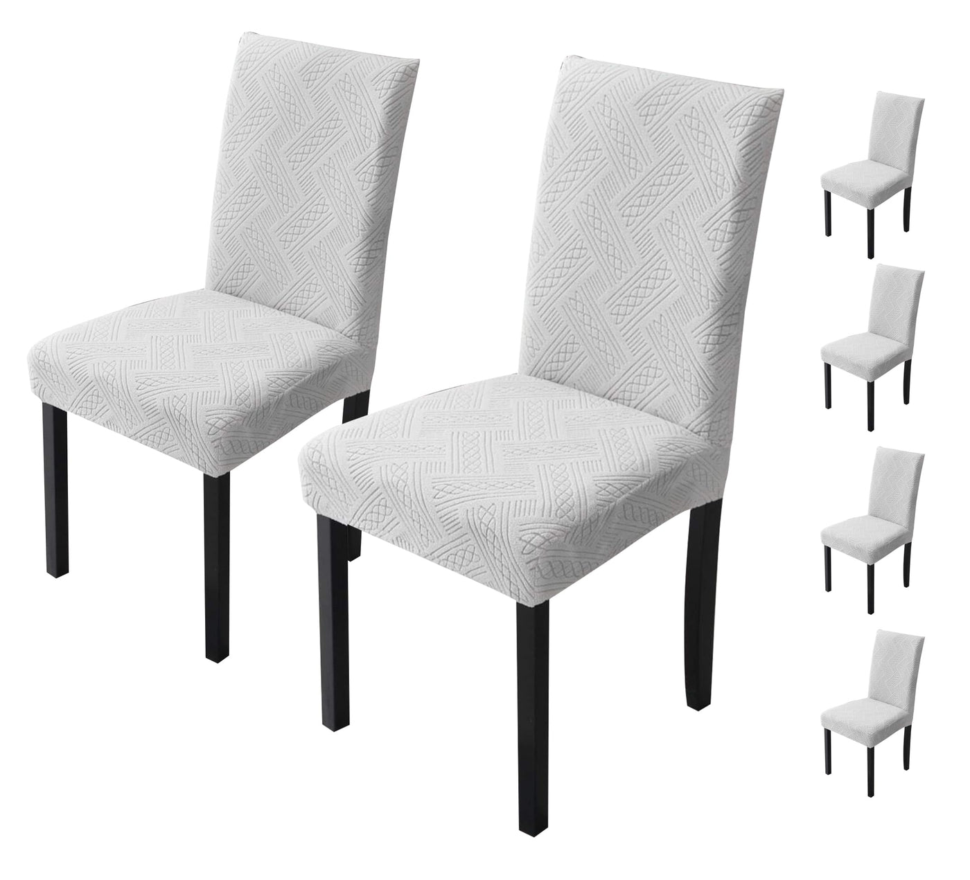 Elastic Jacquard Chair Cover (Pattern Light Grey)