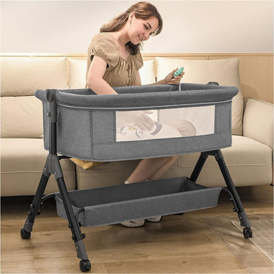 3 in 1 Baby Bed Portable Bassinet for Newborn Infant Baby with Storage Basket
