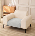 Sofa Cover Mat Honeycomb Pattern Velvet Fabric-Grey