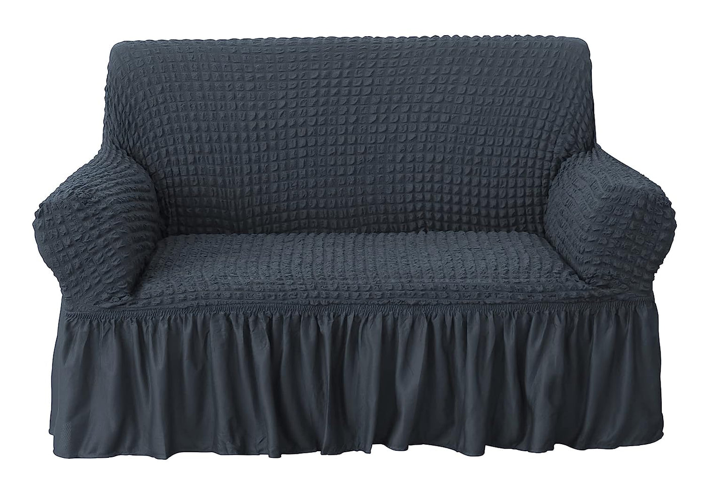Bubble Frill Couch Cover-Grey