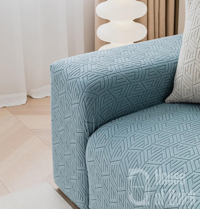 Universal Jacquard Grain Texture Fabric Sofa-Light Blue