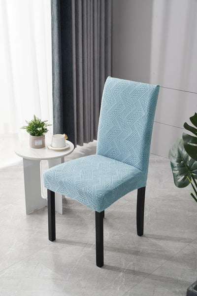 Elastic Jacquard Chair Cover (Pattern Sky Blue)