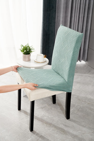 Elastic Jacquard Chair Cover (Pattern Green)