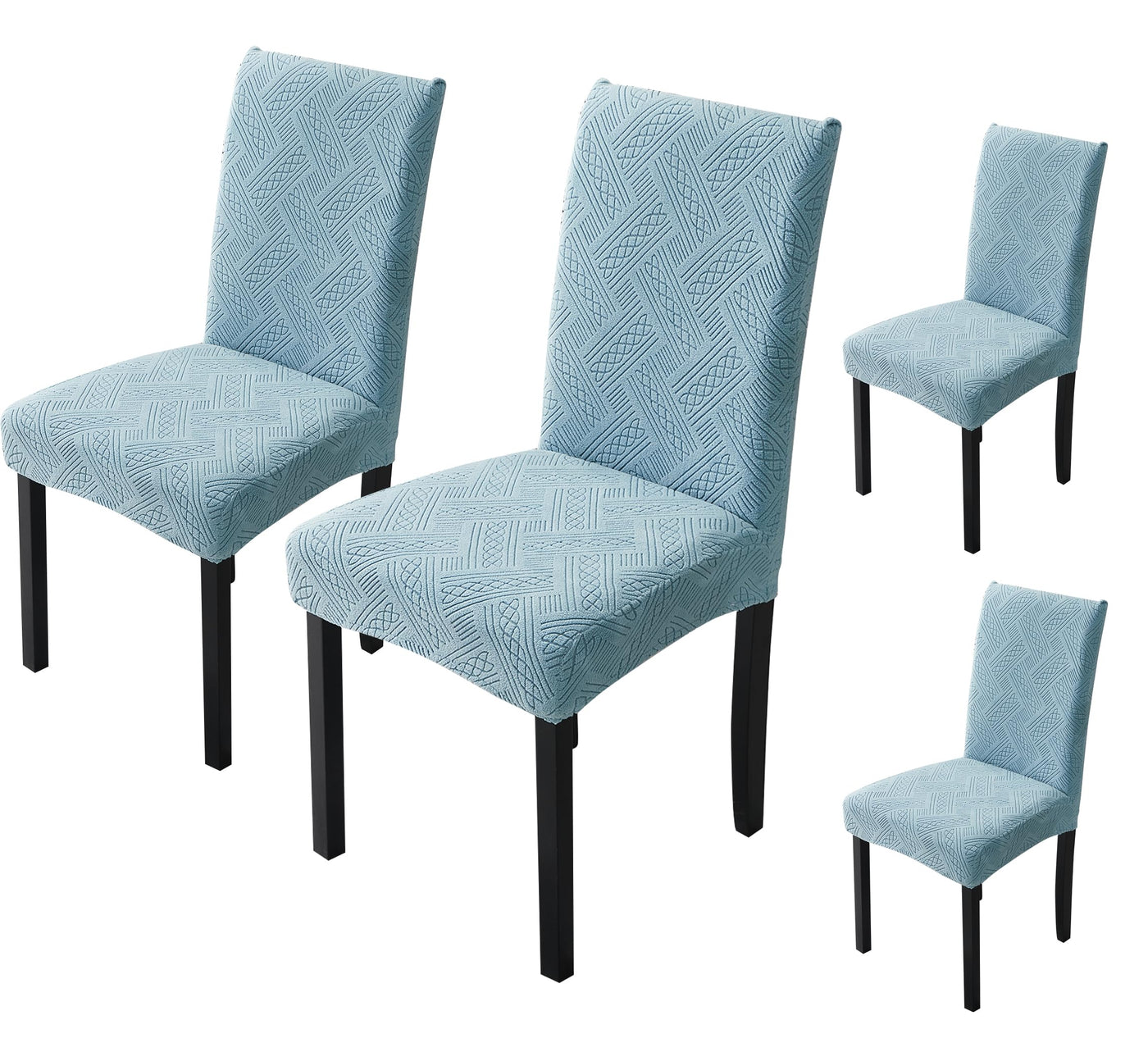 Elastic Jacquard Chair Cover (Pattern Sky Blue)
