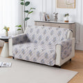 Mughal Series Anti-Slip Sofa Cover Mat with Pocket – Polyester Couch Protector(Beige Wildflower)