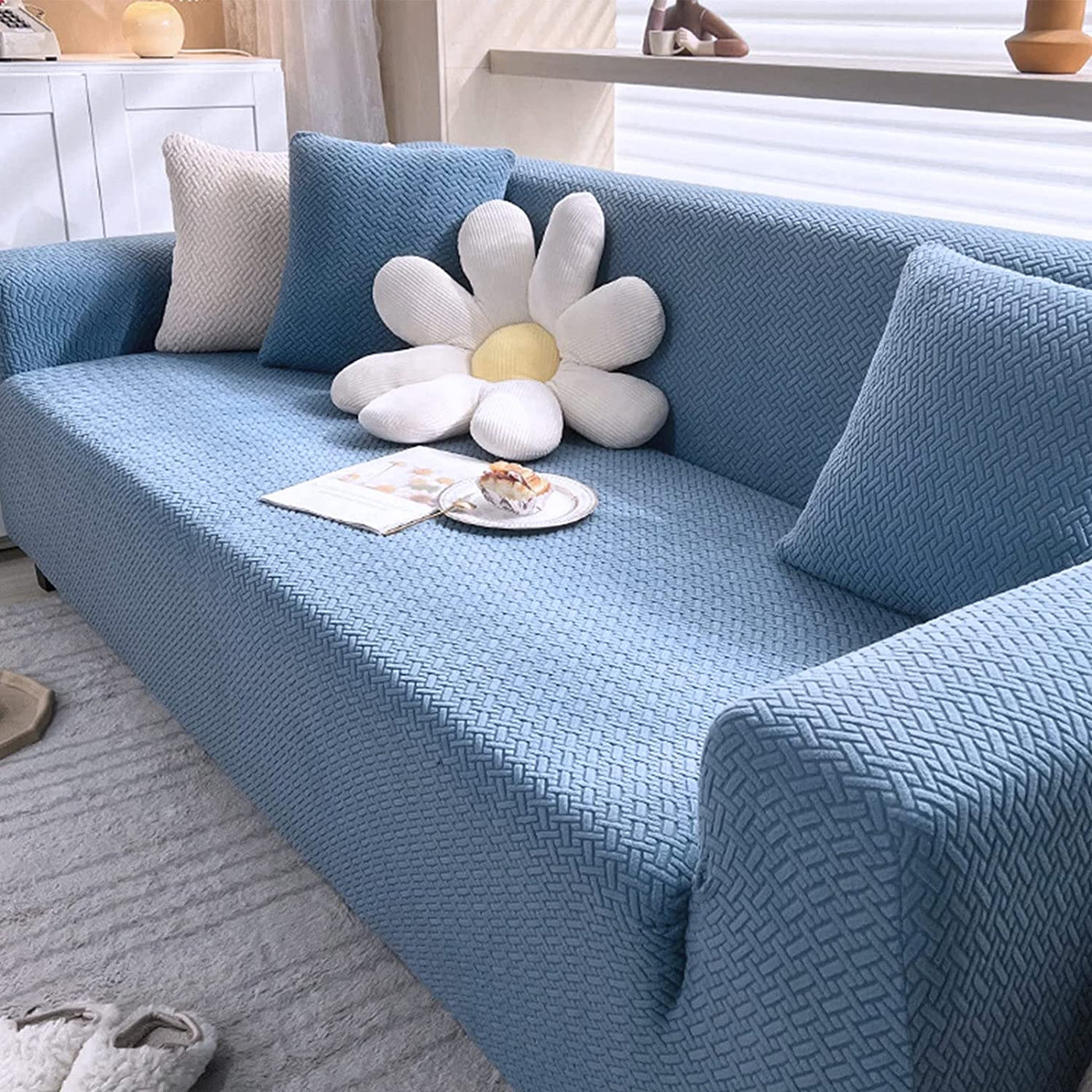 Universal Fleece Fabric Sofa Cover(Sky Blue)