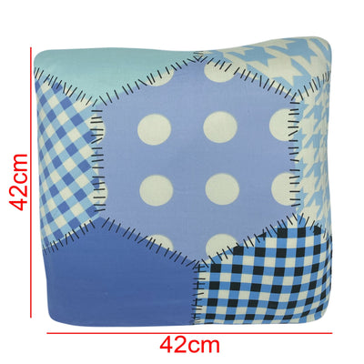Polyester Cushion Cover - Octagon Blue