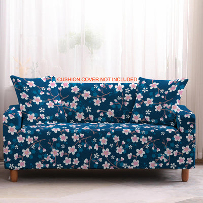 Floral Printed Sofa Cover - Daises Blue