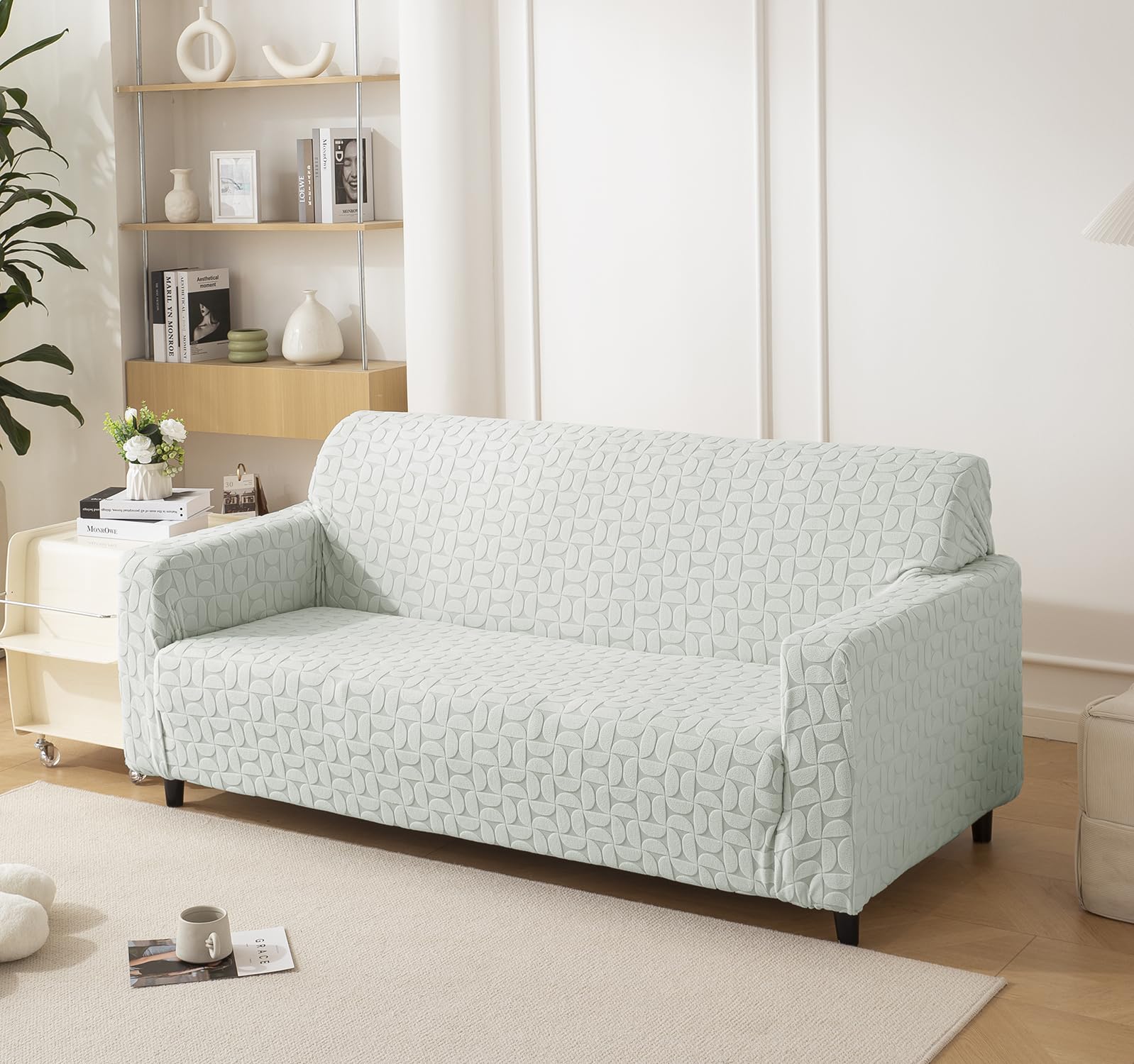 Universal Jacquard Fabric Texture Sofa Cover 220 GSM (SMOKE)