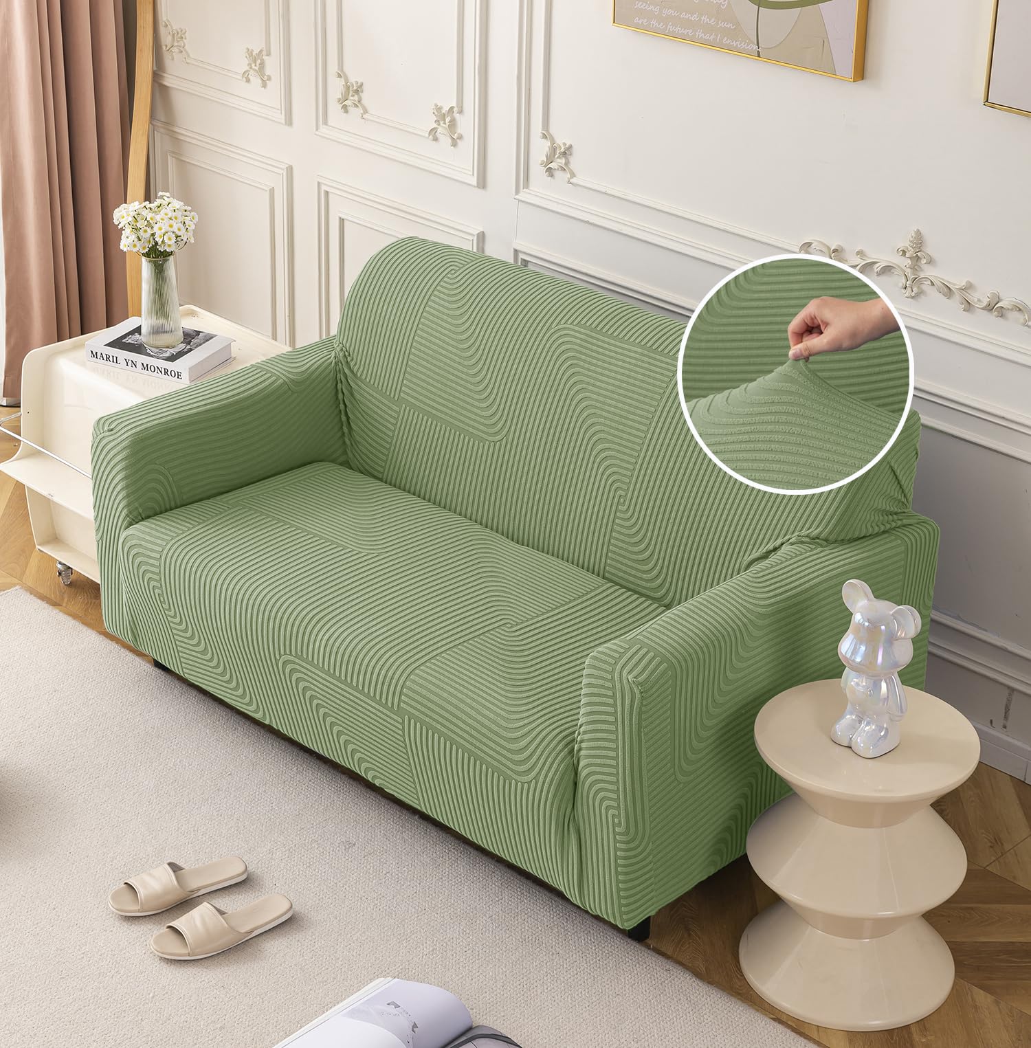 Universal Jacquard Thickened Fabric Sofa Cover (Green)