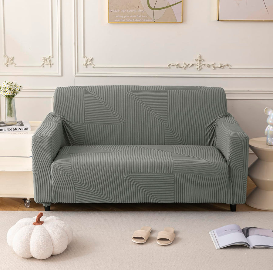 Universal Jacquard Thickened Fabric Sofa Cover (Dark Grey)