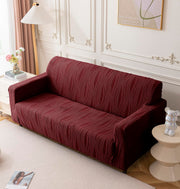Universal Jacquard Crizzle Pattern Fabric Sofa Cover (Maroon)