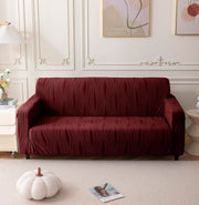 Universal Jacquard Crizzle Pattern Fabric Sofa Cover (Maroon)