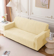 Universal Jacquard Crizzle Pattern Fabric Sofa Cover Soft Touching Cover (Beige)