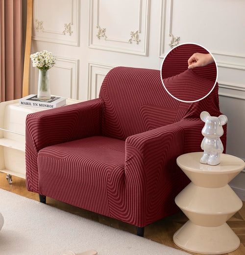 Universal Jacquard Thickened Fabric Sofa Cover (Maroon)