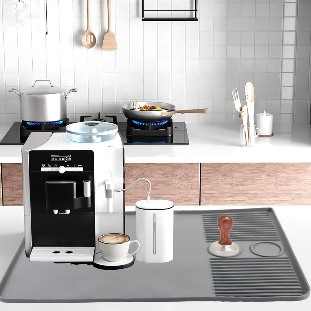 Silicone Coffee Mat For Counter Raised Spill Proof Edge