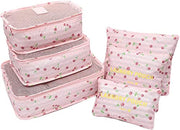 Travel Storage Printed Clothes Packing Cubes bags Set of 6 pcs