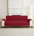 Quilted Polyester Sofa Cover Mat Furniture Protector (Maroon)