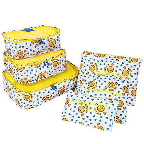 Travel Storage Printed Clothes Packing Cubes bags Set of 6 pcs