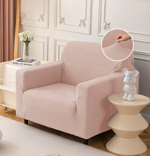 Universal Jacquard Thickened Fabric Sofa Cover (Pink)