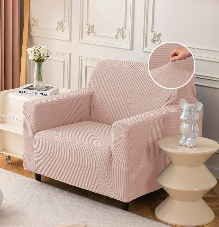 Universal Jacquard Thickened Fabric Sofa Cover (Pink)
