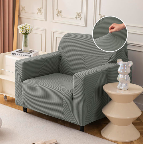 Universal Jacquard Thickened Fabric Sofa Cover (Dark Grey)