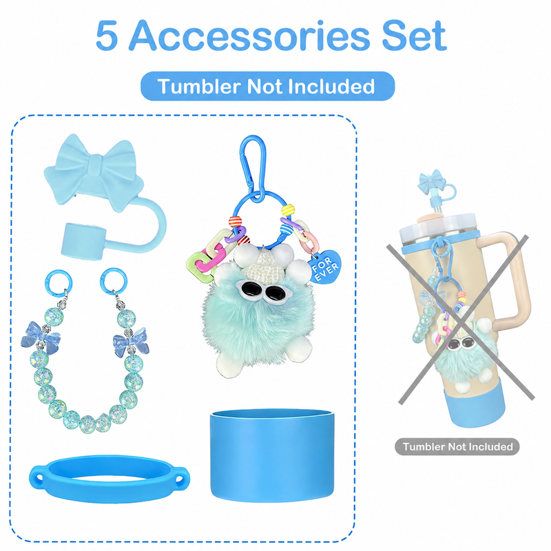 5 Accessories Set 40oz & 30oz Tumbler (Tumbler Not Included)