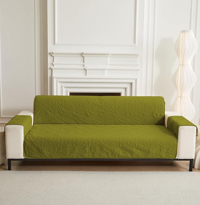 Quilted Polyester Sofa Cover Mat Furniture Protector (Green)