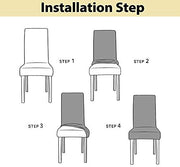 Elastic Chair Cover Stretch Removable Slipcover (Black Brown Motif)