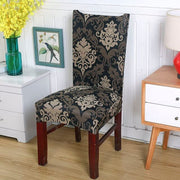Elastic Chair Cover Stretch Removable Slipcover (Black Brown Motif)