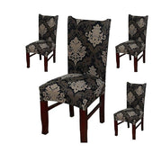 Elastic Chair Cover Stretch Removable Slipcover (Black Brown Motif)