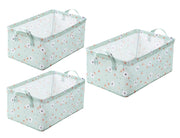 Store Wardrobe Organizer For Clothes With Metal Fram Foldable Storage Box (Green Flower)