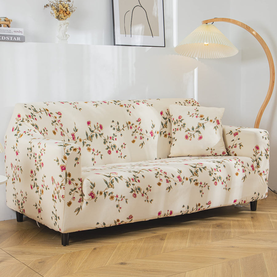 Universal Sofa Cover Big Elasticity Cover for Couch 140 GSM (Beige Tulip)