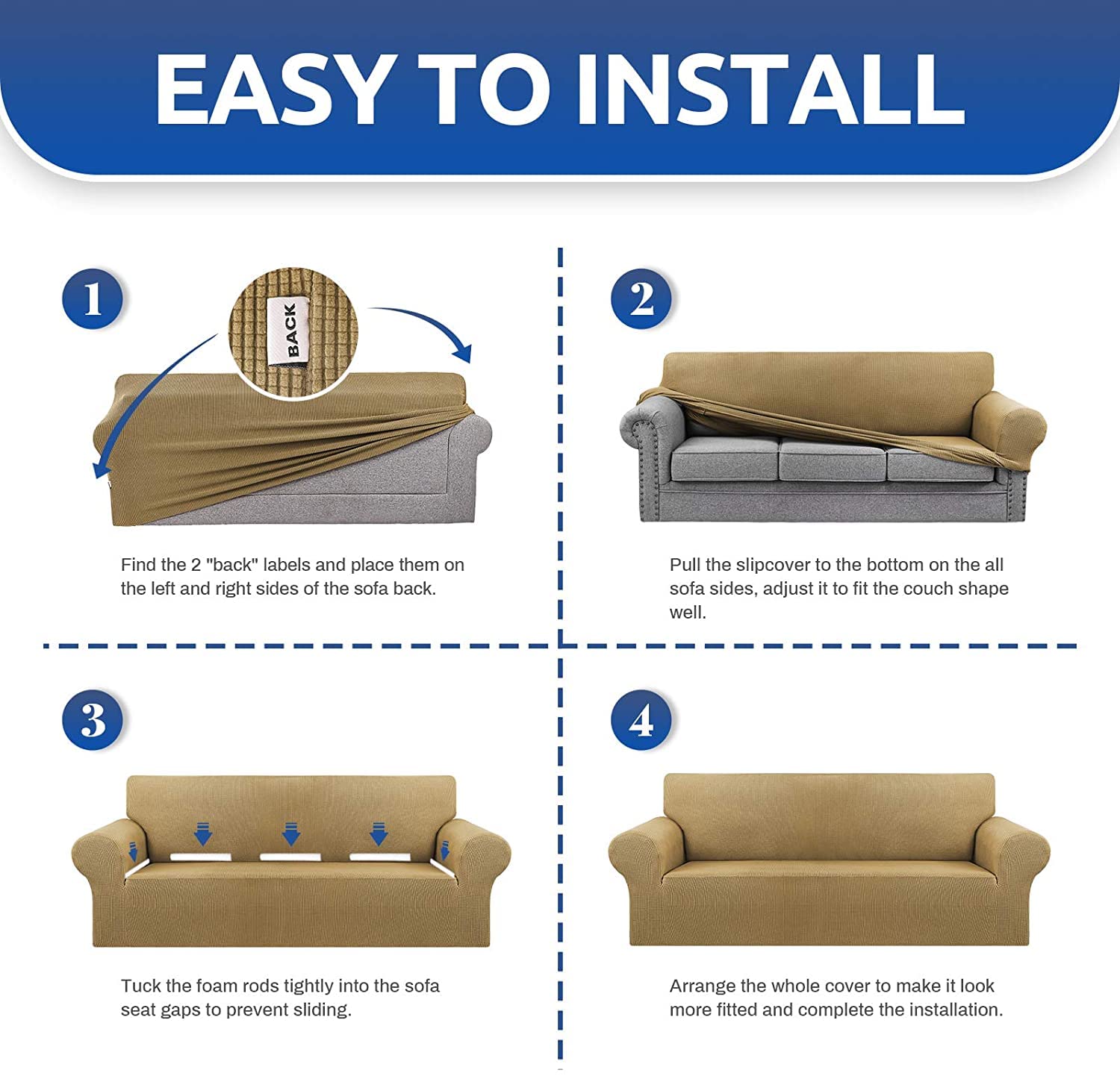 Universal Stretchable Sofa Cover-White Black Trippy