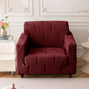 Universal Jacquard Crizzle Pattern Fabric Sofa Cover (Maroon)