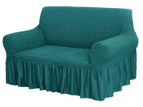 Turkish Bubble Frill 280 GSM Sofa Slipcovers (Teal)