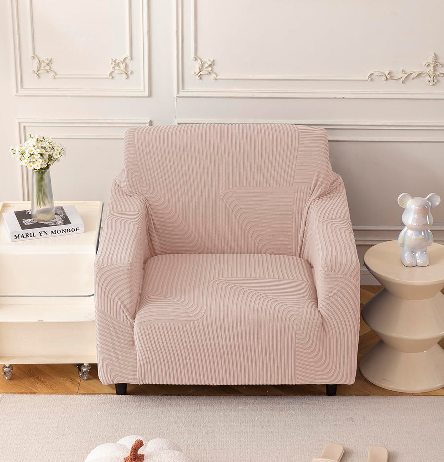 Universal Jacquard Thickened Fabric Sofa Cover (Pink)