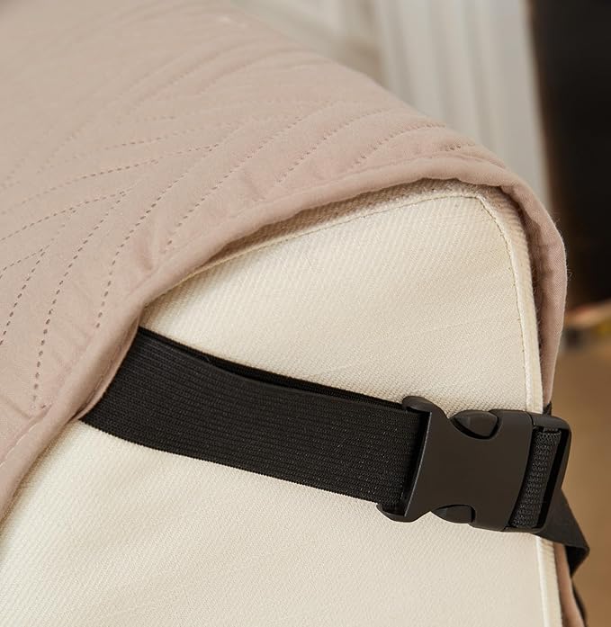 Quilted Polyester Sofa Cover Mat Furniture Protector (Coffee)