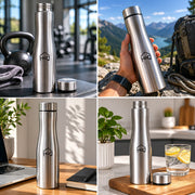 1 Litre Stainless Steel Water Bottle with Sipper Cap – Single Wall, Leak-Resistant Sports & Fridge Bottle (Silver)