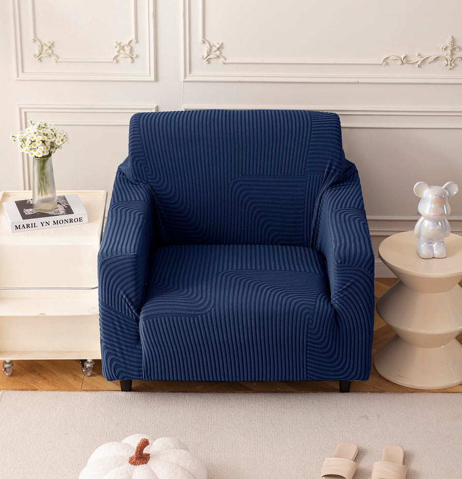 Universal Jacquard Thickened Fabric Sofa Cover (Navy)
