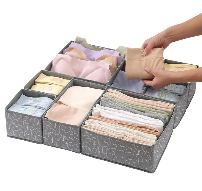 Foldable Cloth Storage Box Drawer Organizer Set of 8