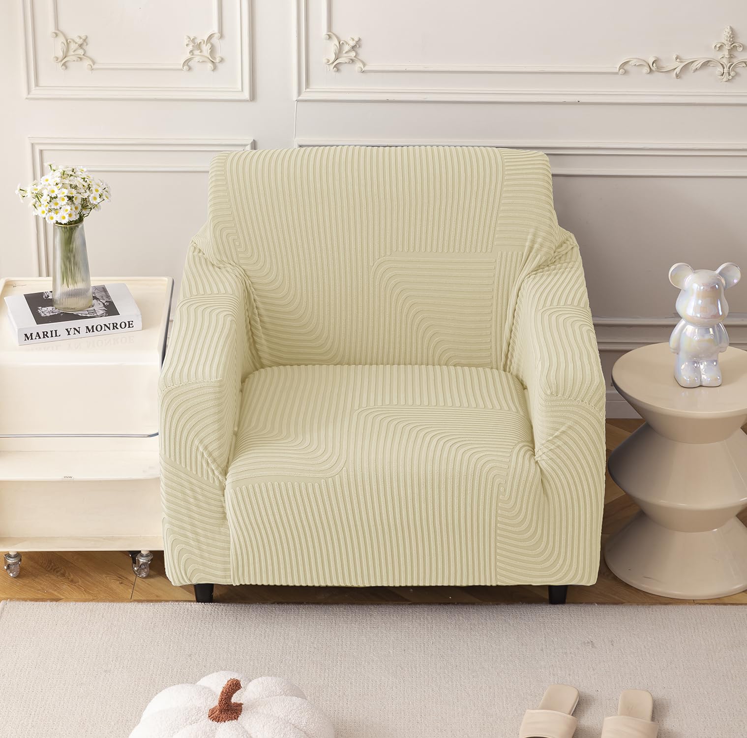 Universal Jacquard Thickened Fabric Sofa Cover (Beige)