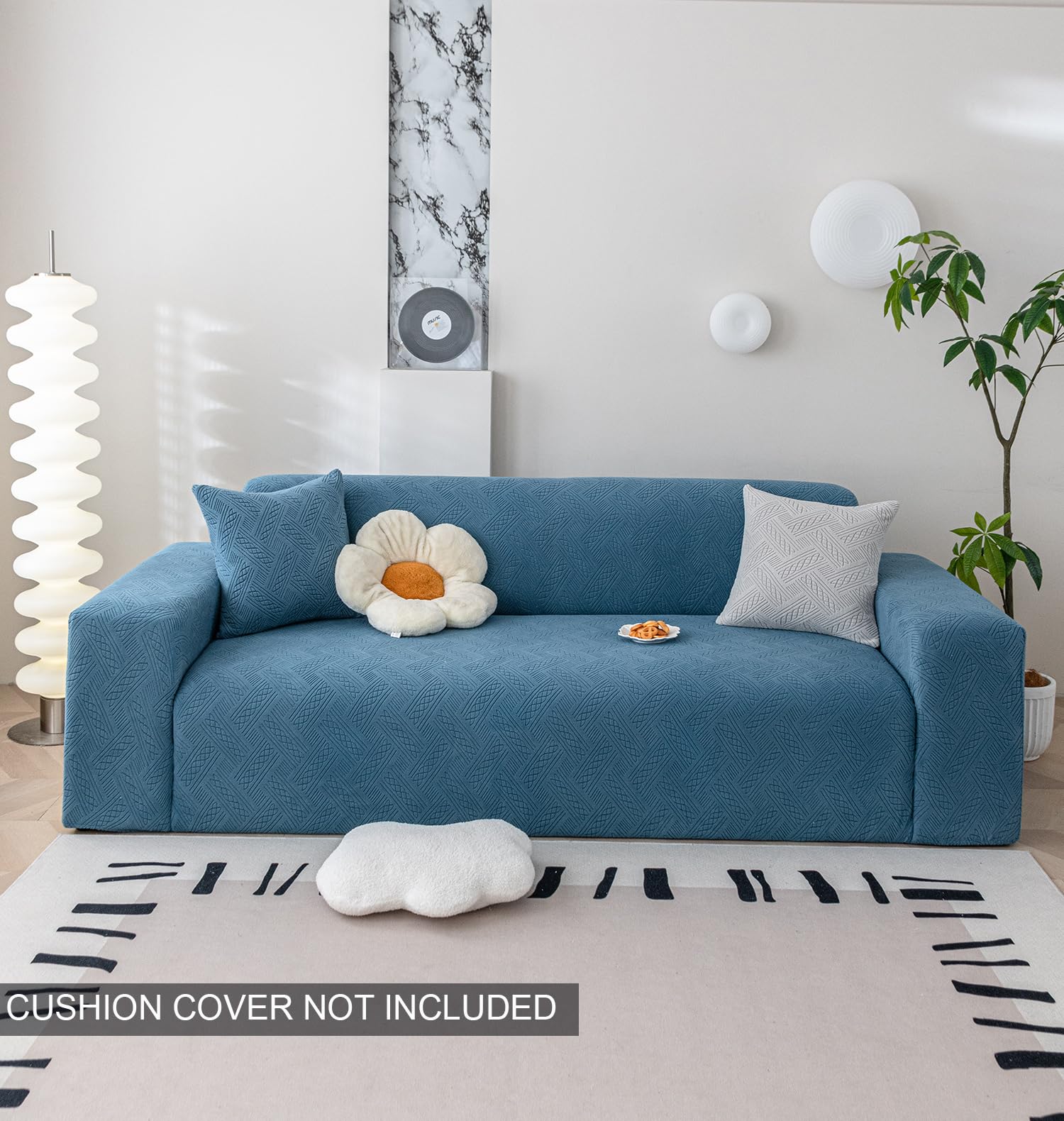 Universal Sofacover 220 GSM Jacquard Fabric Sofa Cover Slipcover (Blue)