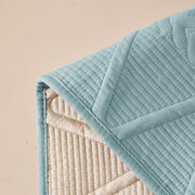 Sofa Covers Mat Cotton Quilted Fabric 1/2/3/4/5 Seater (Sky Blue)