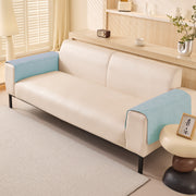 Sofa Covers Mat Cotton Quilted Fabric 1/2/3/4/5 Seater (Sky Blue)