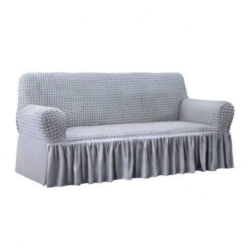 Turkish Bubble Frill 280 GSM Sofa Slipcovers (Smoke)